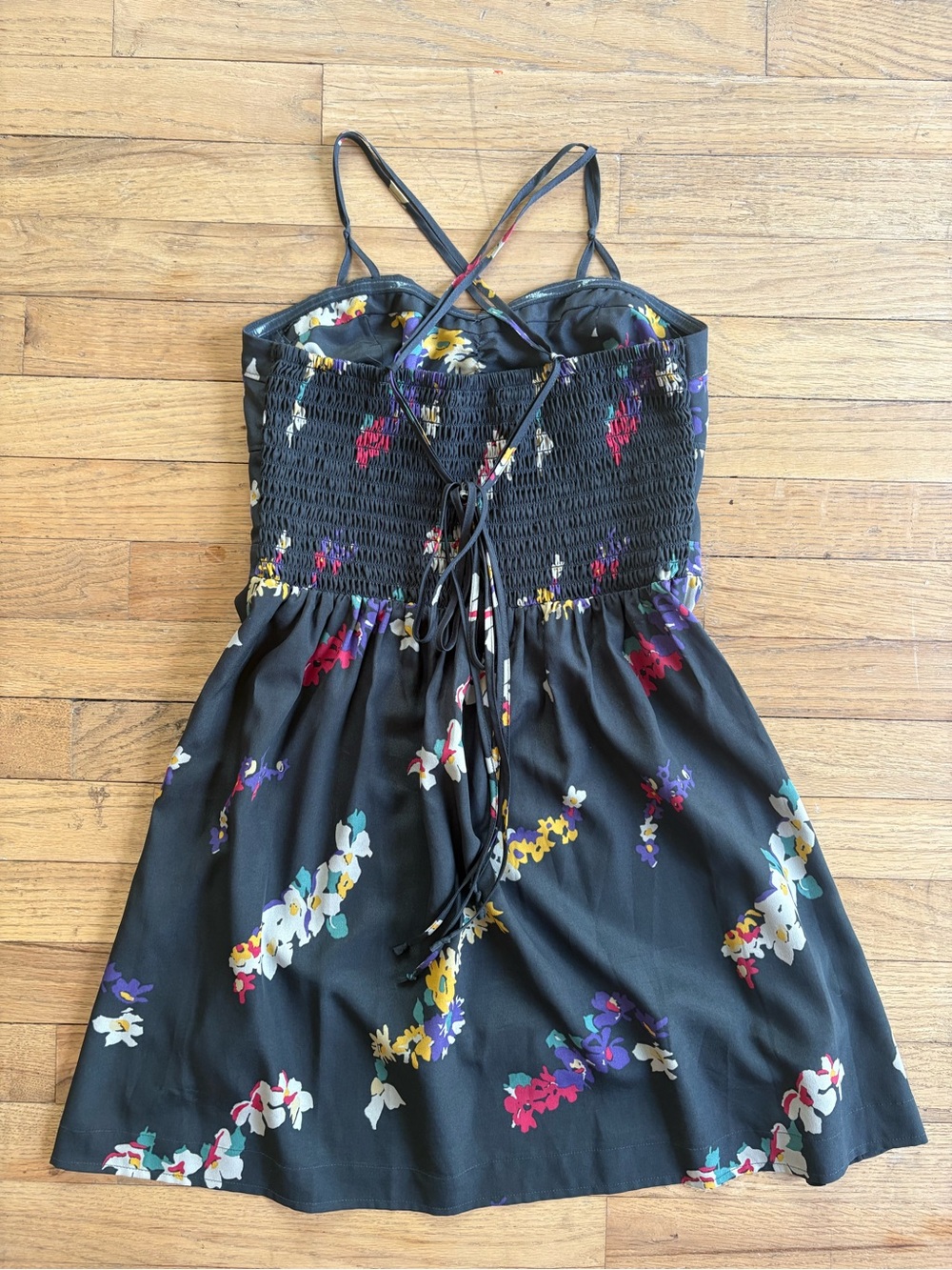 American Eagle Outfitters Black Floral Spaghetti Strap Dress - Picture 3 of 5